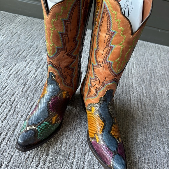 Dan post-multi color python boots - Picture 3 of 7